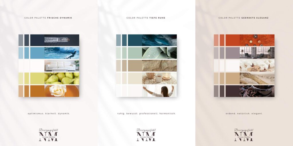 Ruhige und harmonische Farbpalette für Webseite